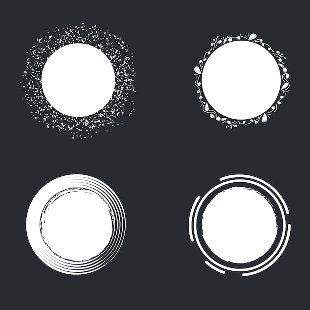 Pontos de rabiscos vetoriais e círculos florais