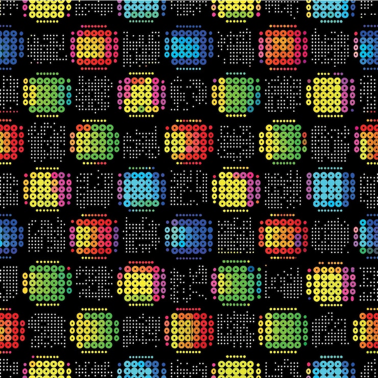 Vetor pontos de tela rgb padrão sem costura televisão de exibição analógica close up texture