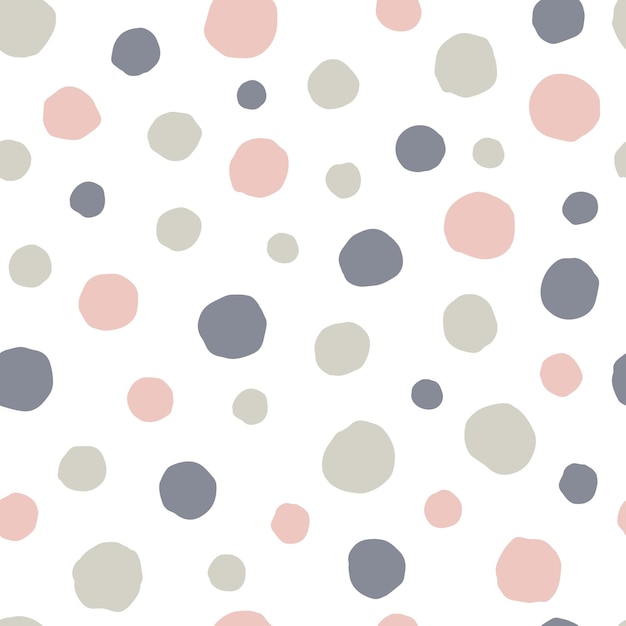 Pontos pastel em um fundo branco Padrão desenhado à mão sem costura