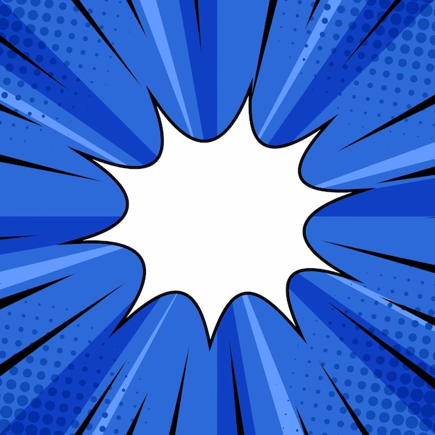 Pop art burst abstrato em fundo azul