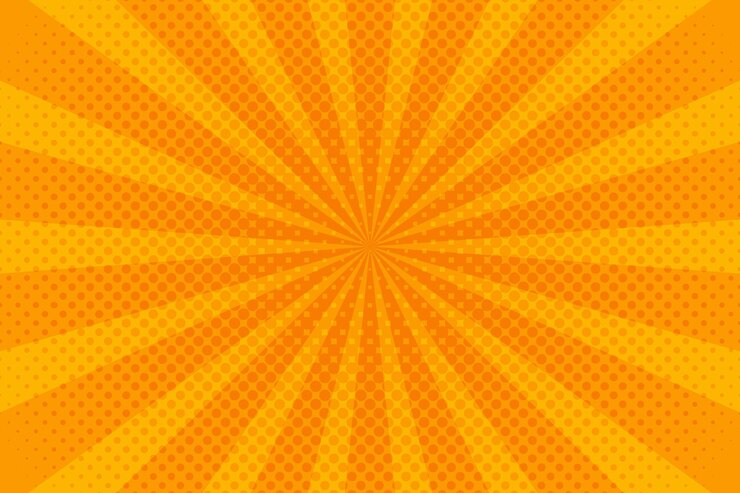 Vetor pop art fundo laranja desenho animado quadrinho estilo pop art retrô ilustração vetorial