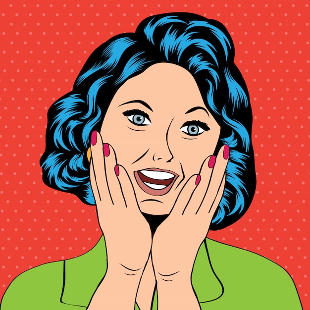 Pop Art ilustração de uma mulher rindo