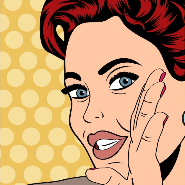 pop art retro mulher no estilo de quadrinhos