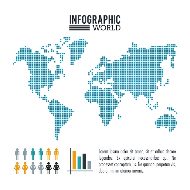 População infográfica mundial da Terra