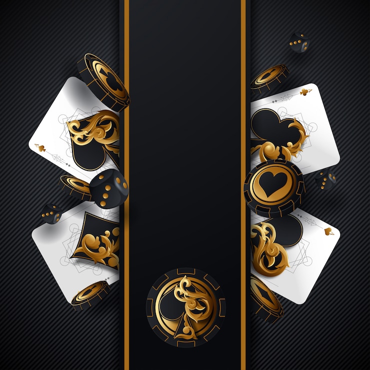 Vetor pôquer de cassino. conceito de jogo de cartas e fichas de pôquer caindo. fundo de sorte do cassino isolado.