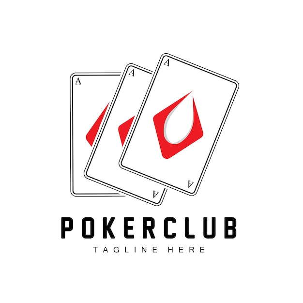 Pôquer logotipo de cartão de cassino ícone de cartão de diamante copas espadas ás jogo de apostas design de clube de pôquer