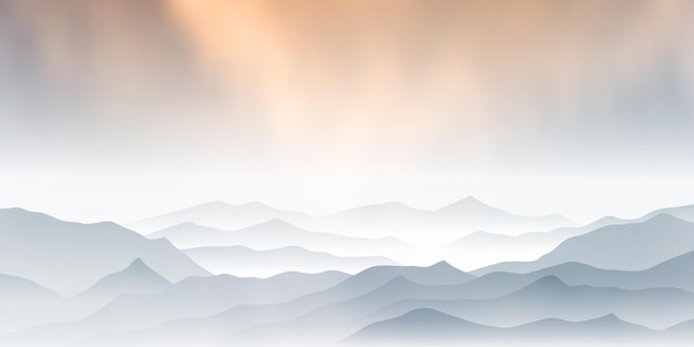 Pôr-do-sol nas montanhas céu dramático visão panorâmica ilustração