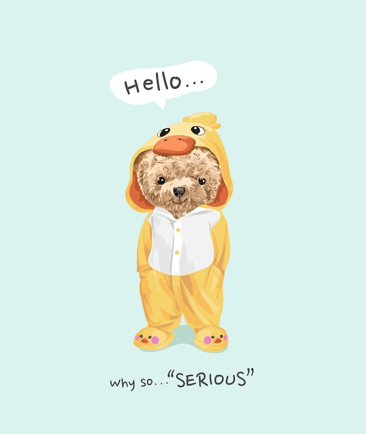 Por que slogan tão sério com urso fofo na ilustração de mascote