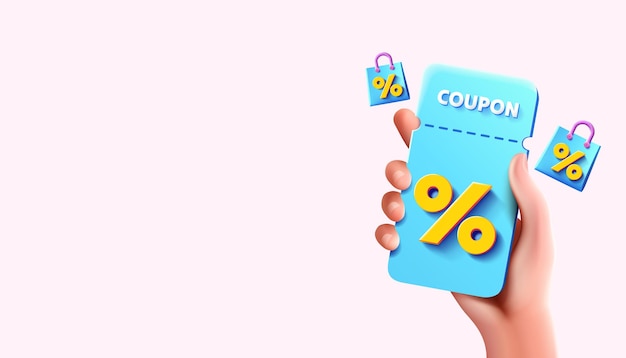 Porcentagem de voucher especial de cupom verifique a oferta especial do banner ilustração em vetor