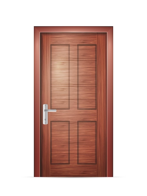 Vetor porta de madeira