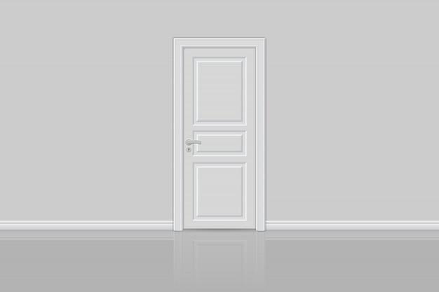 Porta realista fechada isolada
