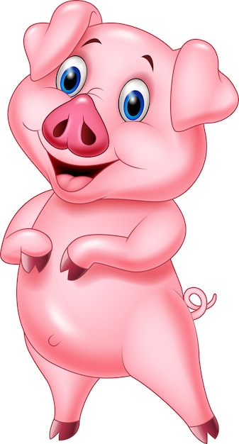 Vetor posando de porco dos desenhos animados