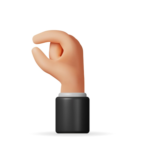 Pose de exploração de mão 3D isolada