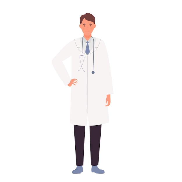 Pose de médico masculino em pé