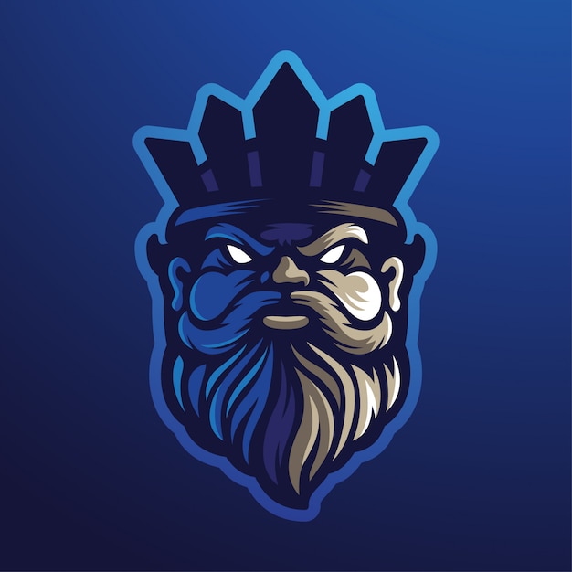 Vetor poseidon esport mascot logotipo