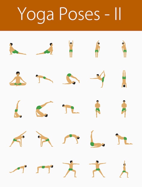 Poses de ioga Configure ícones