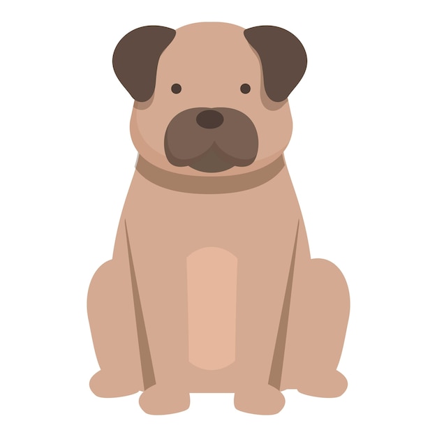 Posição do cão ícone do vetor de desenho animado Canino adota animal