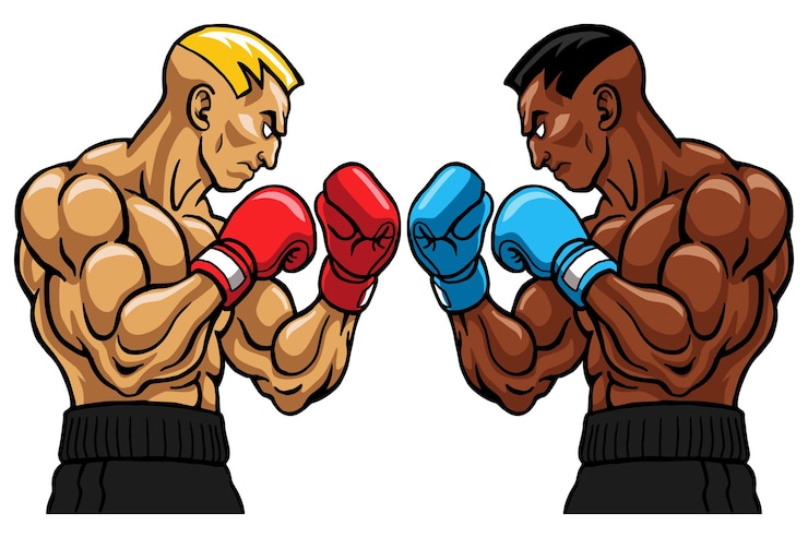 Vetor posição dos lutadores de boxe boa para o logotipo