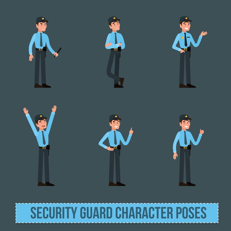 Vetor posições do personagem da guarda de segurança