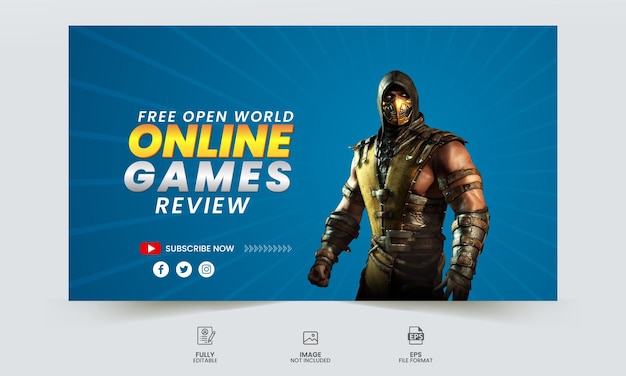 Post de banner de mídia social esports gaming Thumbline