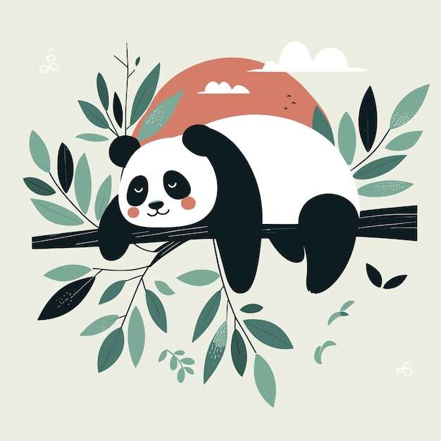 Vetor post de ilustração de arte vetorial abstrata de panda
