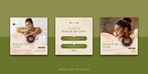 post de instagram de beleza e modelo de design de banner da web