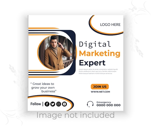 Post de marketing digital para promoção em mídias sociais e banner do Instagram ou modelo de design de post