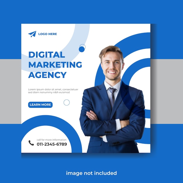 Post de mídia social da agência de marketing digital de negócios corporativos e modelo de banner da web