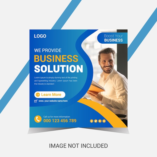 Post de mídia social de agência de marketing digital especial e modelo de banner de site