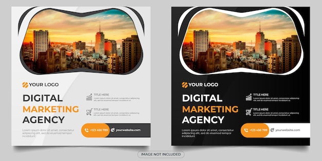 Post de mídia social de agência de marketing digital