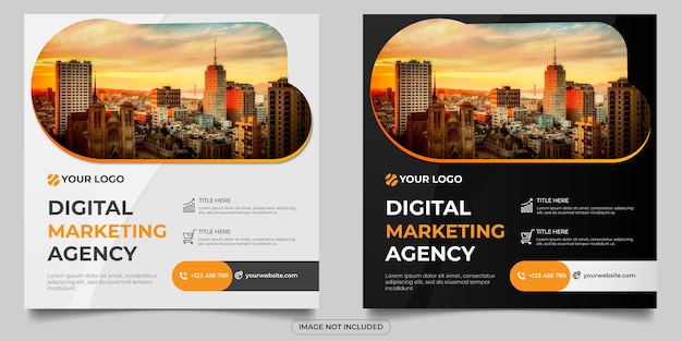 Post de mídia social de agência de marketing digital