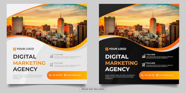 Post de mídia social de agência de marketing digital