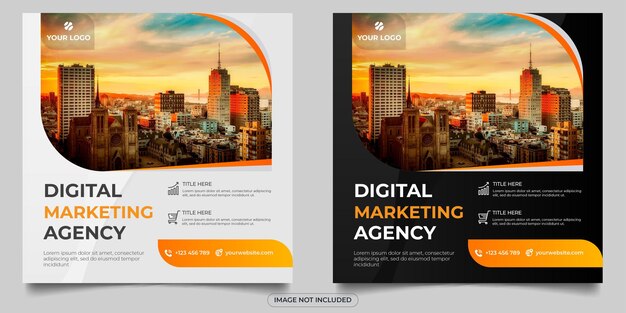 Post de mídia social de agência de marketing digital