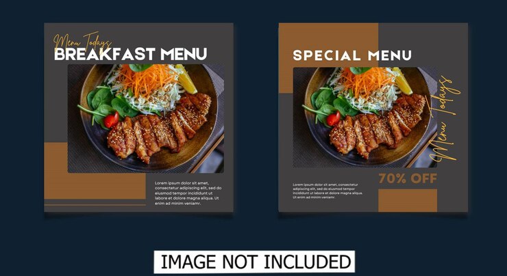 Vetor post de mídia social de banner de menu de comida