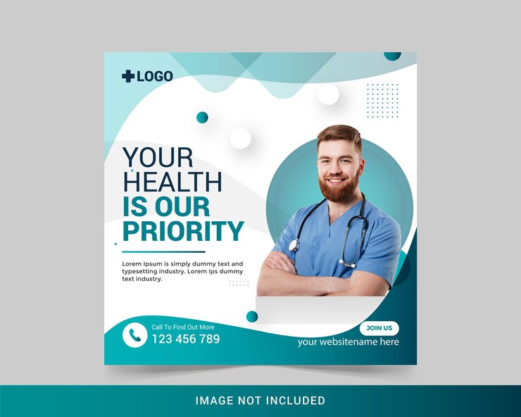 Post de mídia social de panfleto de saúde médica e vetor premium de banner da web vetor premium