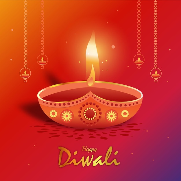 Post de mídia social de saudação de diwali