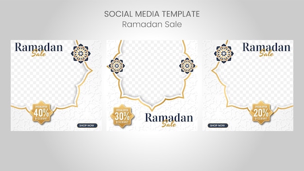 Post de mídia social de venda do ramadã de design islâmico