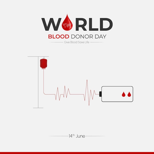 Post de mídia social do dia mundial do doador de sangue