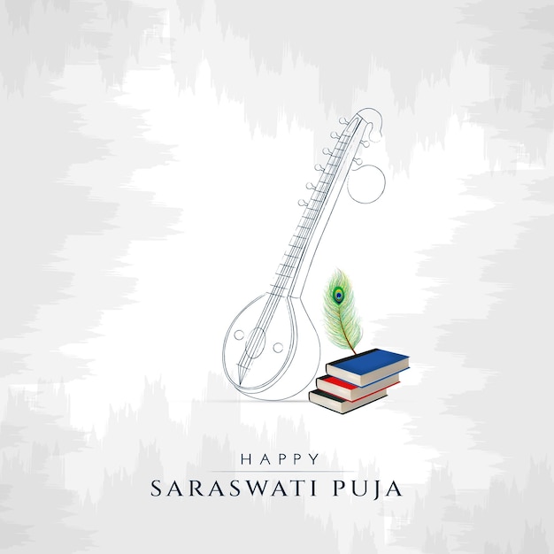 Post de mídia social feliz saraswathi puja