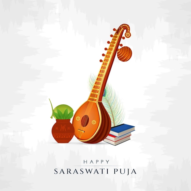 Post de mídia social feliz saraswathi puja