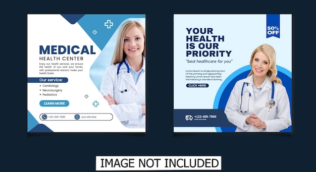Post de mídia social médica ou de saúde