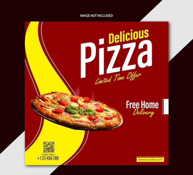 Post design para pizza e facebook instagram