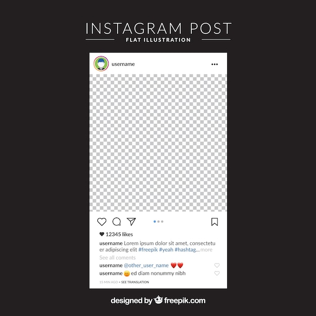 Post no instagram com fundo transparente
