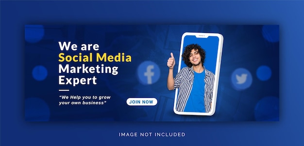 Vetor postagem ao vivo de mídia social de conceito exclusivo para promoção de marketing digital modelo de capa do facebook