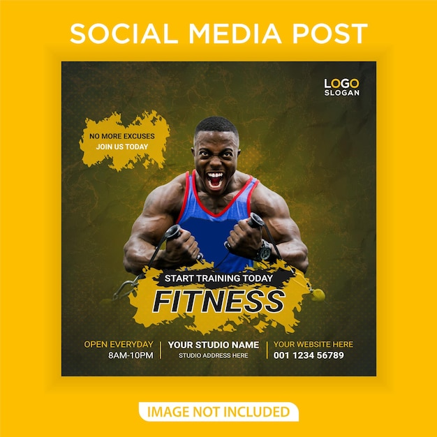 Postagem de banner da web de treinamento de fitness