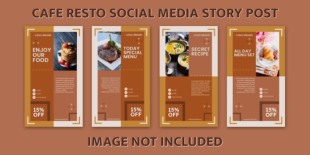 Postagem de história de mídia social do Café Resto