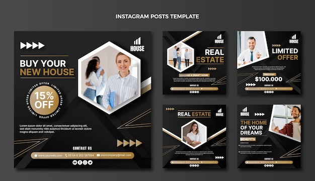 Postagem de instagram de gradiente imobiliário