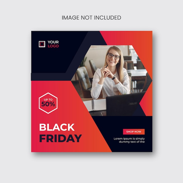 Postagem de mídia social de black friday e design de banner na web