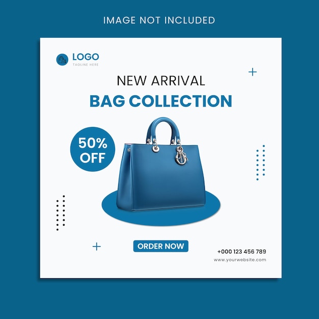 Postagem de mídia social de coleção de bolsas postagem no instagram vetor premium