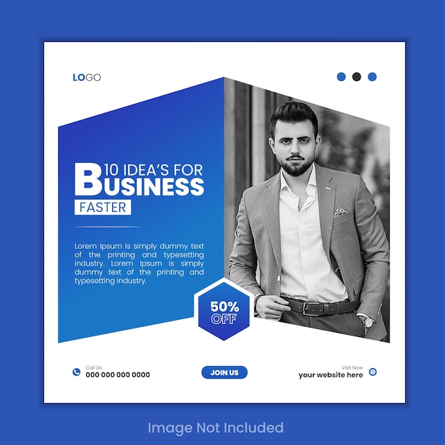 Postagem de mídia social de negócios corporativos para impulsionar seu negócio ou modelo de banner de marketing na web